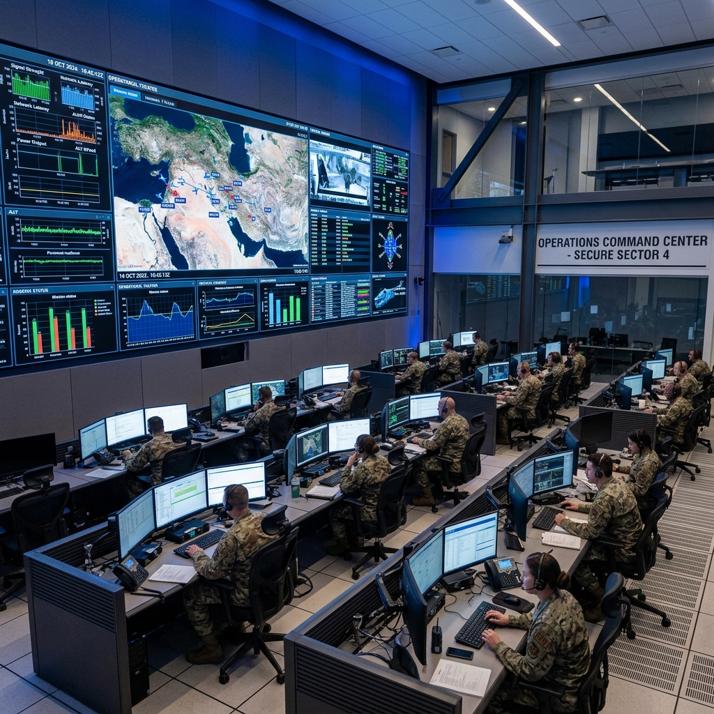 Security operations command center showing telemetry dashboard data