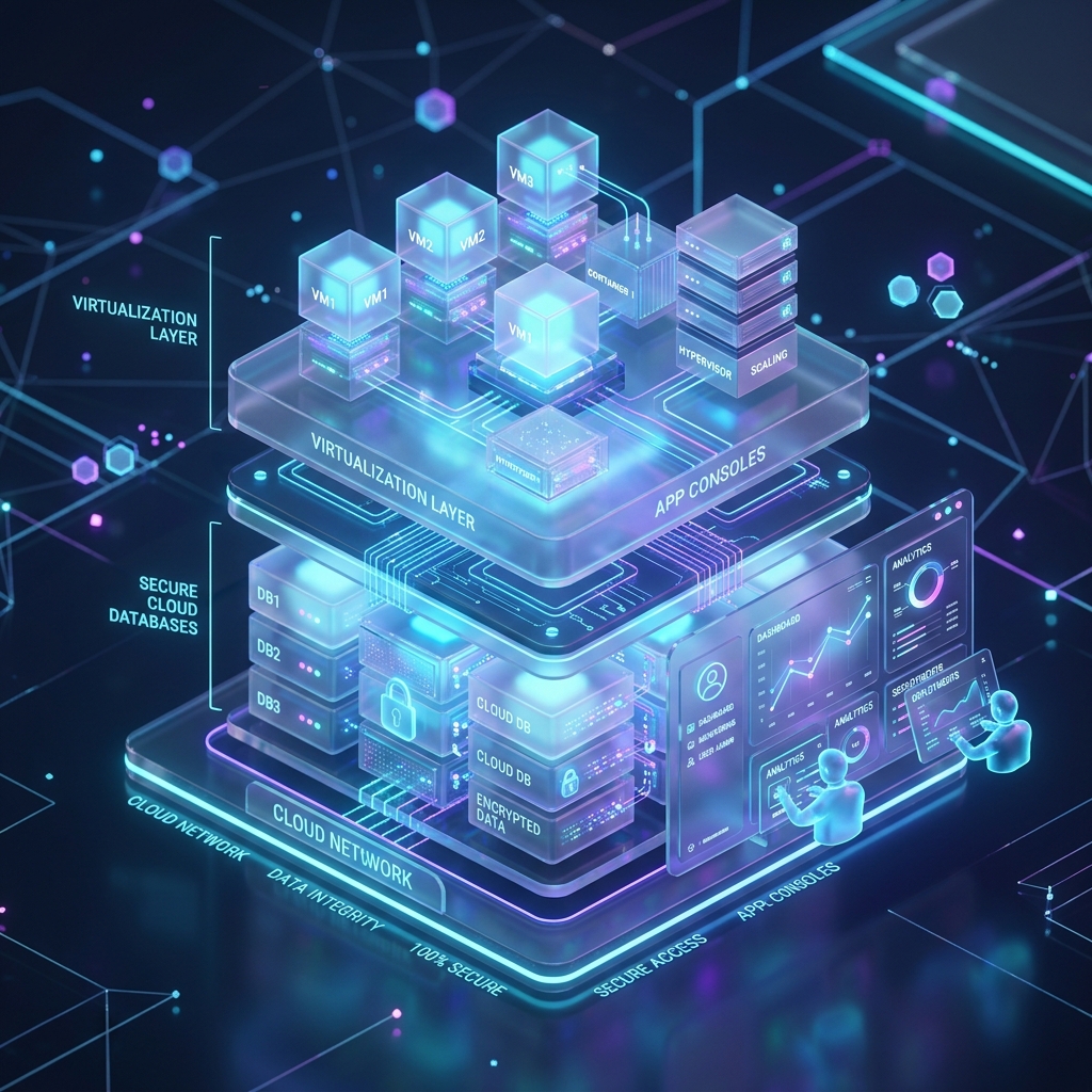 Secure cloud and virtualization visual representation